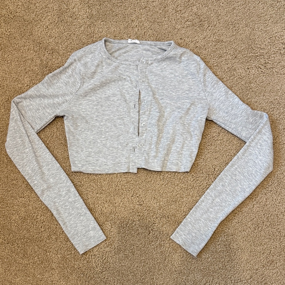 Cotton On Gray Women's Cropped Cardigan